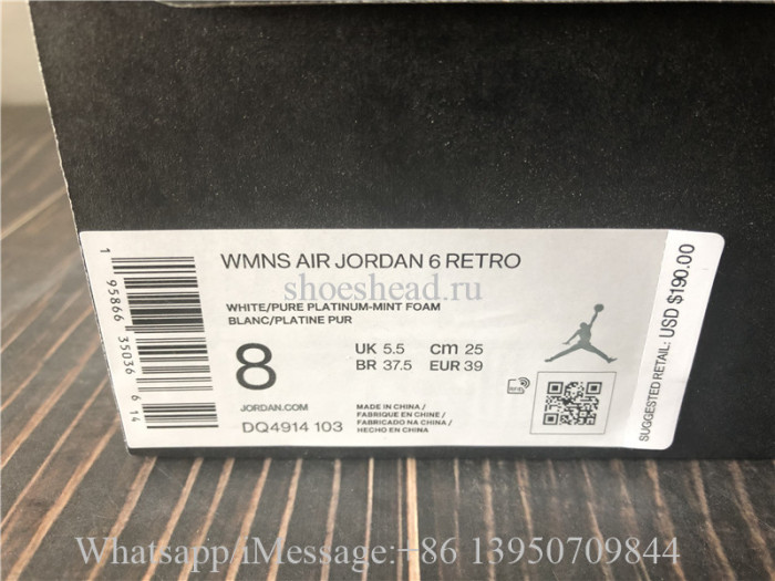 Air Jordan 6 Retro WMNS Mint Foam