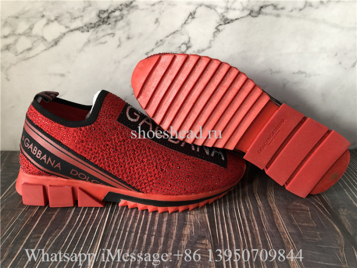 Dolce Gabbana Sorrento Termostrass Sneaker Triple Red