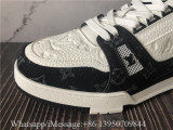 Louis Vuitton Black Denim Trainer White