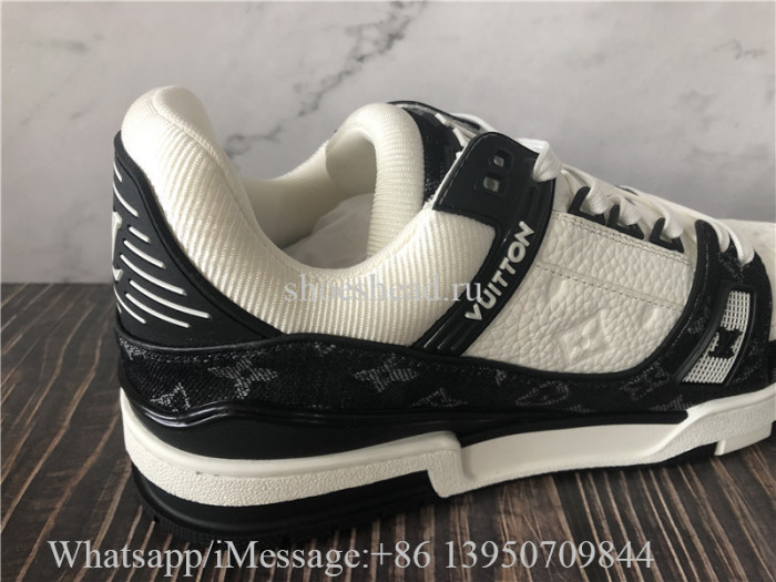 Louis Vuitton Black Denim Trainer White