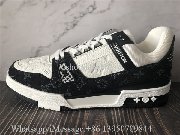 Louis Vuitton Black Denim Trainer White