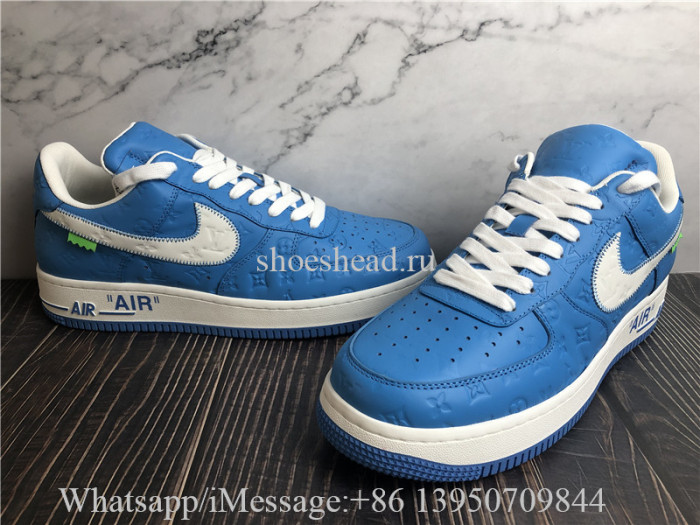 Louis Vuitton x Nike Air Force 1 Off White Blue