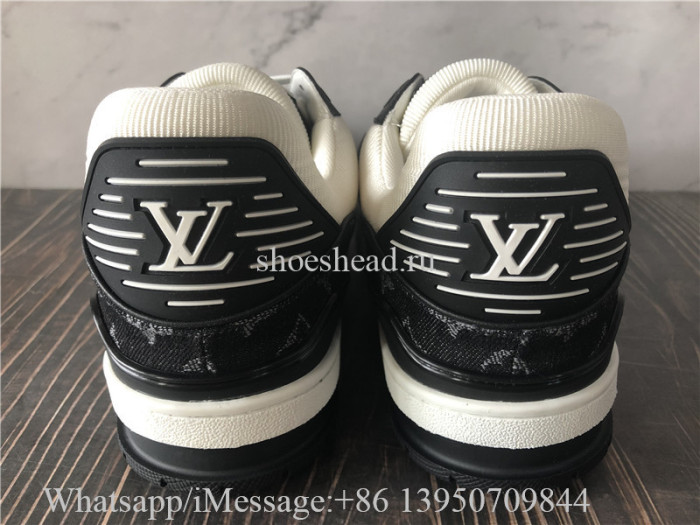 Louis Vuitton Black Denim Trainer White