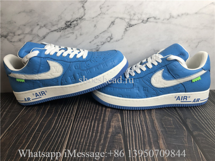 Louis Vuitton x Nike Air Force 1 Off White Blue