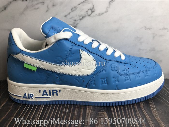 Louis Vuitton x Nike Air Force 1 Off White Blue