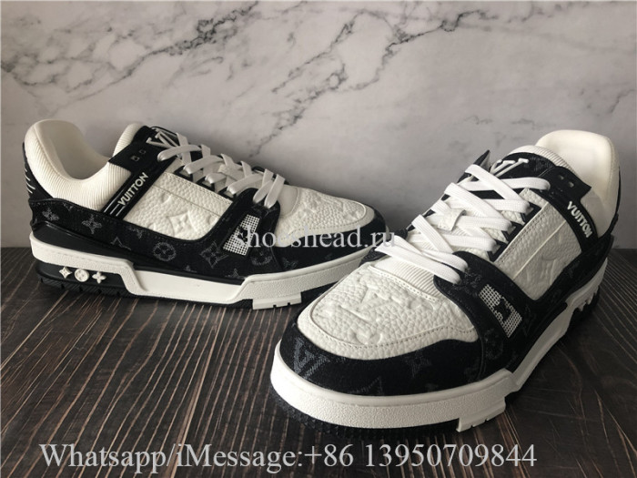 Louis Vuitton Black Denim Trainer White