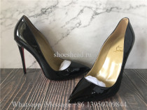 Christian Louboutin Leather High Heels Pumps Black Patent 120mm