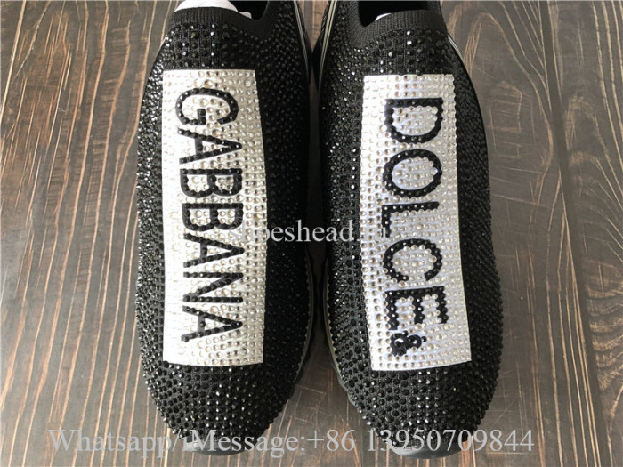 Dolce & Gabbana Sorrento Swarovski Crystal-embellished Sneakers Black