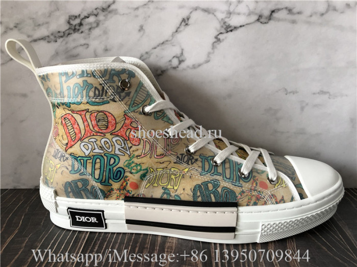 Dior B23 High Top Sneaker Yellow Oblique