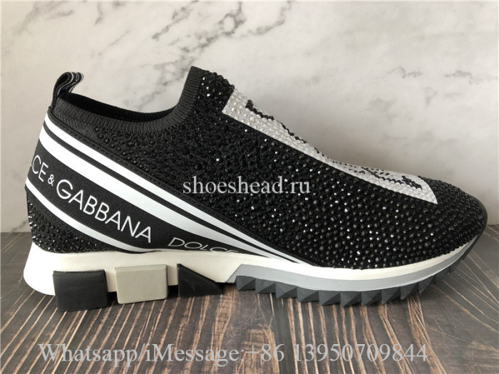 Dolce & Gabbana Sorrento Swarovski Crystal-embellished Sneakers Black