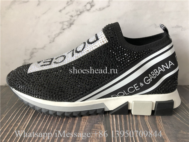 Dolce & Gabbana Sorrento Swarovski Crystal-embellished Sneakers Black
