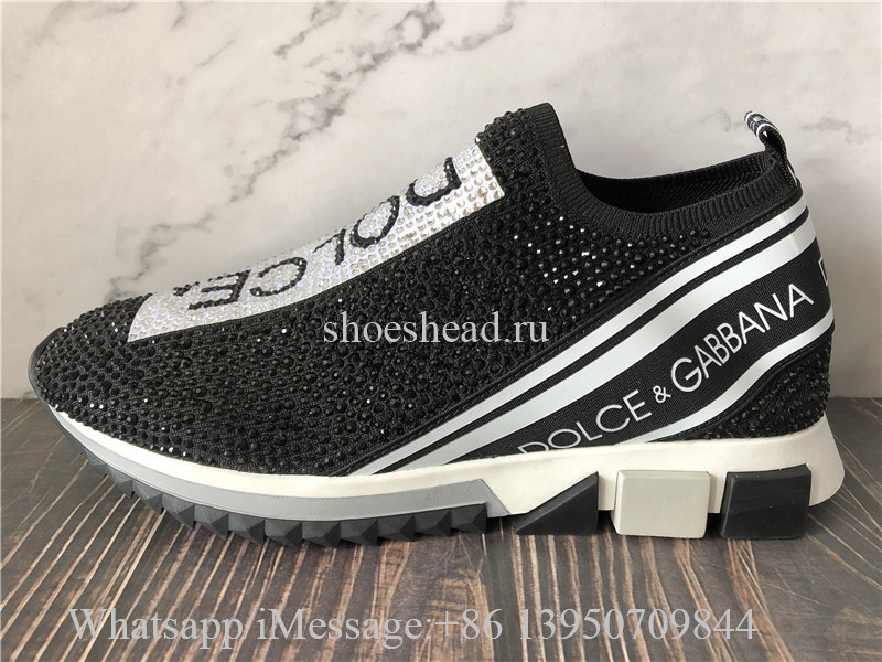Dolce & Gabbana Sorrento Swarovski Crystal-embellished Sneakers Black