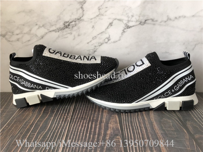 Dolce & Gabbana Sorrento Swarovski Crystal-embellished Sneakers Black
