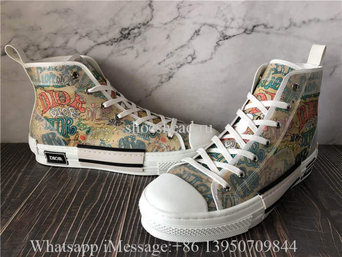 Dior B23 High Top Sneaker Yellow Oblique