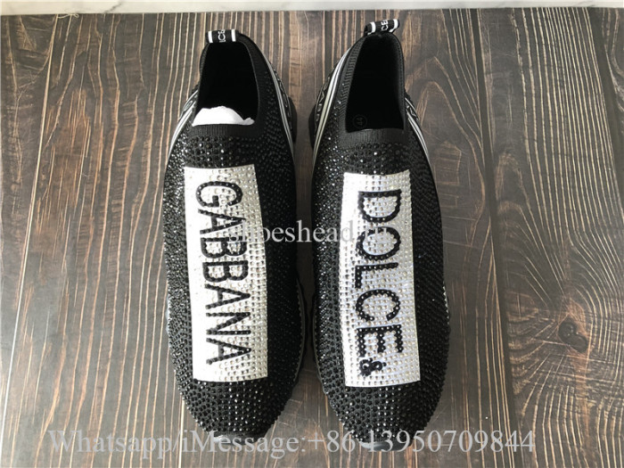 Dolce & Gabbana Sorrento Swarovski Crystal-embellished Sneakers Black