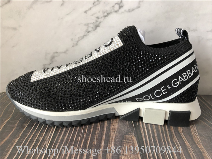 Dolce & Gabbana Sorrento Swarovski Crystal-embellished Sneakers Black