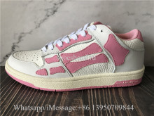 Amiri Pink And White Skeleton Low Top Sneaker