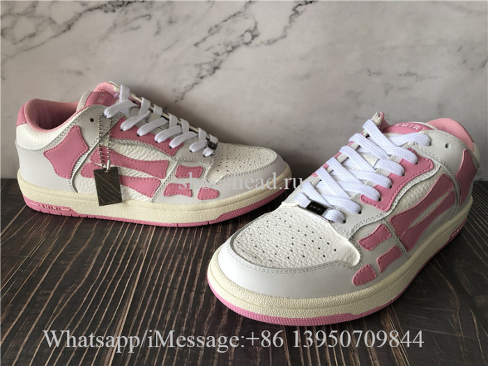 Amiri Pink And White Skeleton Low Top Sneaker
