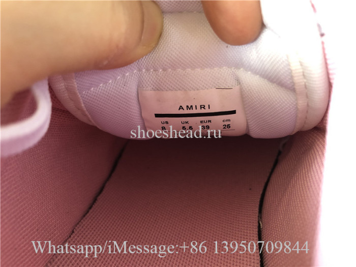 Amiri Pink And White Skeleton Low Top Sneaker