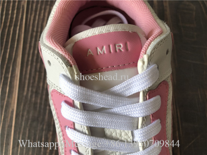 Amiri Pink And White Skeleton Low Top Sneaker