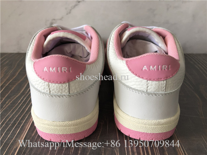 Amiri Pink And White Skeleton Low Top Sneaker