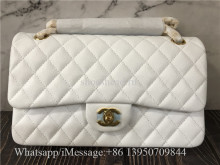 Original Quality Chanel Jumbo Caviar Double Flap Bag White 25cm