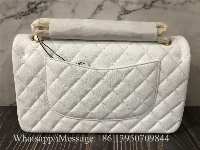 Original Quality Chanel Jumbo Caviar Double Flap Bag White 25cm
