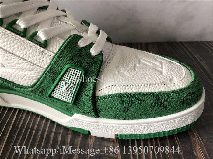 Louis Vuitton Trainer Sneaker White Green