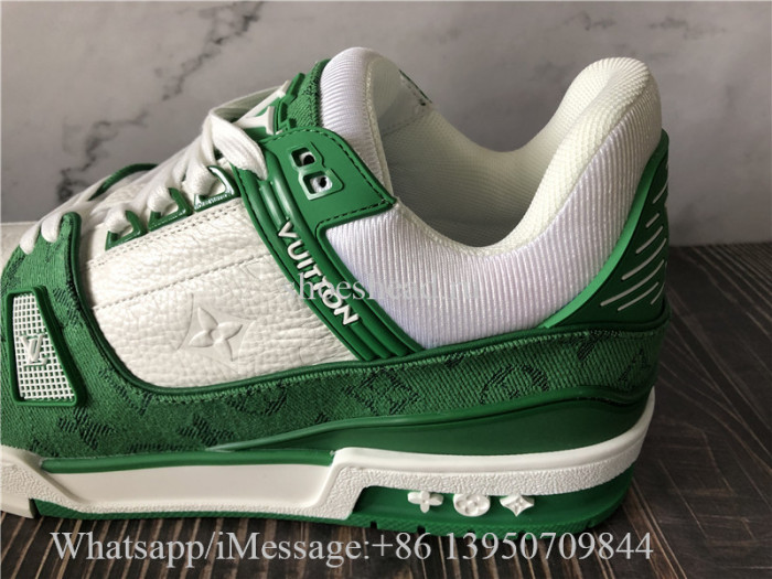 Louis Vuitton Trainer Sneaker White Green