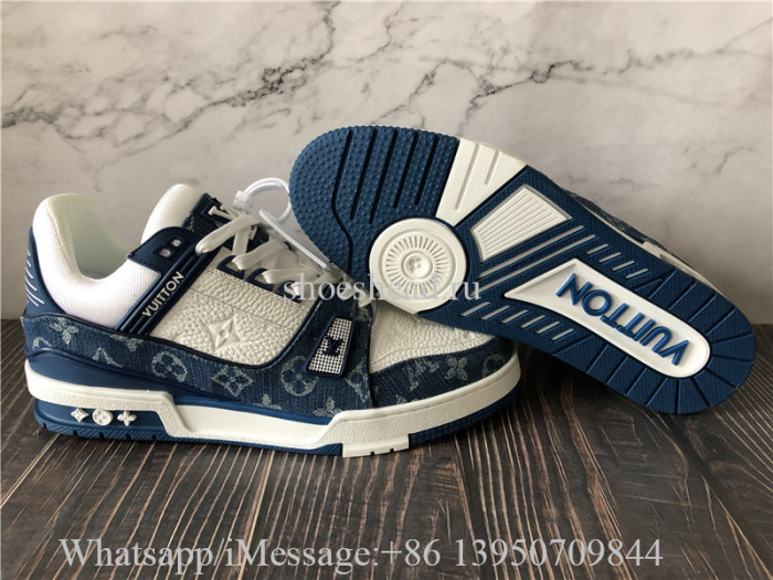 Louis Vuitton Trainer Sneaker Blue Denim