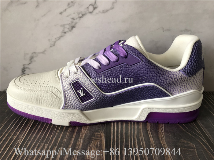 Louis Vuitton Trainer Sneaker White Purple