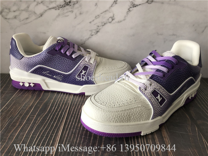 Louis Vuitton Trainer Sneaker White Purple