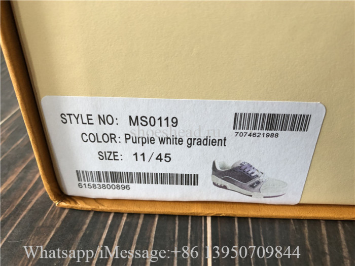 Louis Vuitton Trainer Sneaker White Purple