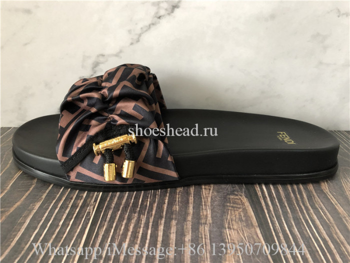 Fendi Women's Brown toggle-fastening Ff-logo Slides