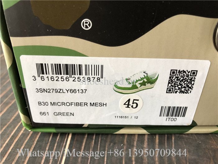 A Bathing Ape Bape Sta Low Green Sneaker