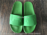 Bottega Veneta Carpet Rubber Slide Pool Sandals Green