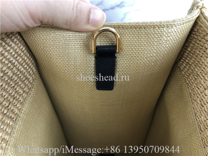 Original Fendi Sunshine Woven Straw Tote Bag