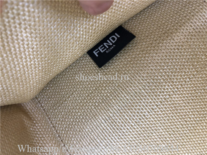 Original Fendi Sunshine Woven Straw Tote Bag