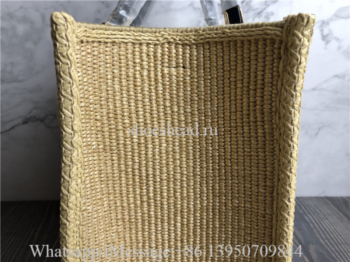 Original Fendi Sunshine Woven Straw Tote Bag