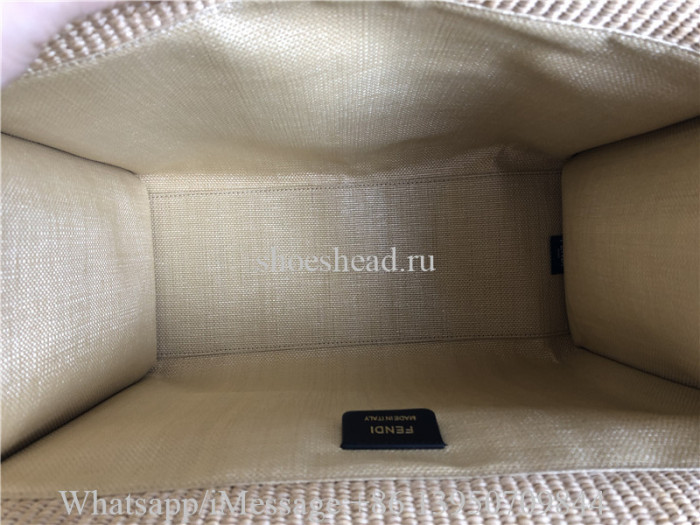 Original Fendi Sunshine Woven Straw Tote Bag