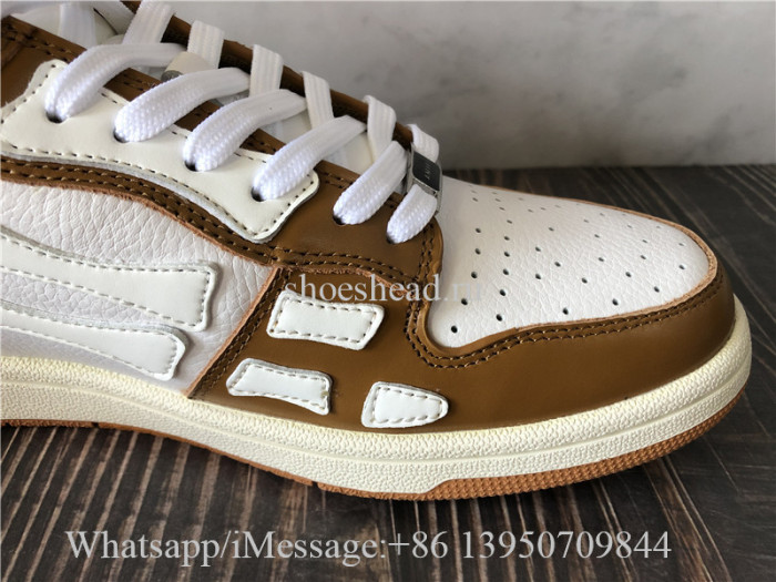 Amiri Brown And White Skeleton Low Top Sneaker