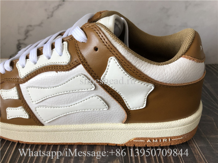 Amiri Brown And White Skeleton Low Top Sneaker