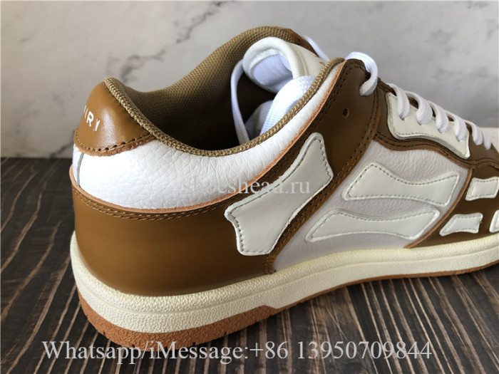 Amiri Brown And White Skeleton Low Top Sneaker