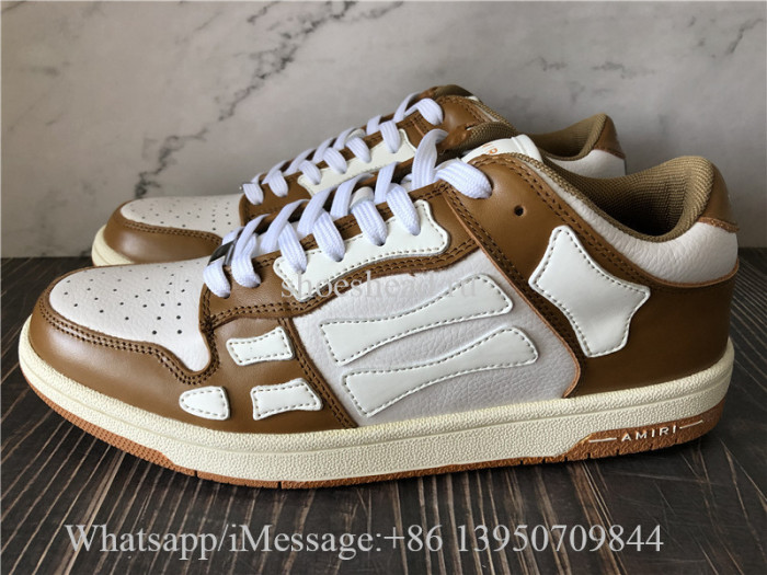Amiri Brown And White Skeleton Low Top Sneaker