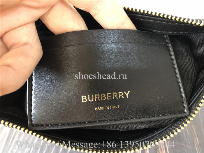 Original Burberry Olympia Check Coated Canvas Pouch Bag