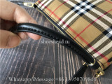 Original Burberry Olympia Check Coated Canvas Pouch Bag