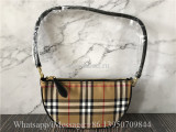 Original Burberry Olympia Check Coated Canvas Pouch Bag
