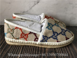 Gucci Women's GG Espadrille Multicolor Linen Canvas Shoes