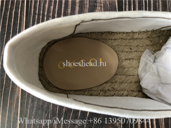 Gucci Women's GG Espadrille Multicolor Linen Canvas Shoes