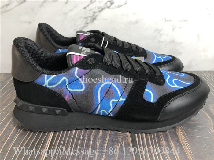 Valentino Garavani Neon Camou Rockrunner Sneaker